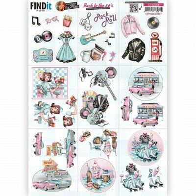 3D Cutting Sheet - Yvonne Creations - Back To The Fifties - Mini