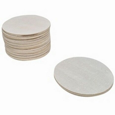 Houten Onderzetter / paneeltje rond 5mm - 12 st 9,8cm - 5mm