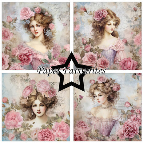 Paper Favourites 15x15 cm Vintage Ladies - Rose