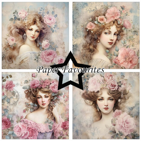 Paper Favourites 15x15 cm Vintage Ladies - Rose