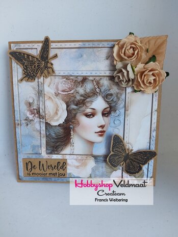 Paper Favourites 15x15 cm Vintage Ladies - Blue