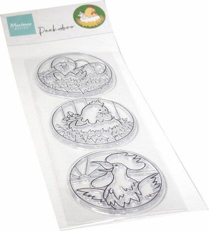 Marianne Design Clear Stamp Hetty&lsquo;s Peek-a-boo Kippen familie CS1114