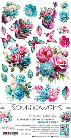 Craft O Clock Extras Set Flowers 15x30 cm Soulflowers CC-C67-SS-11