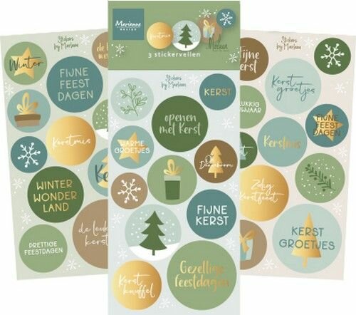 Marianne Design Decoration Stickers - Kerstgroetjes by Marleen (NL) CA3194 3 x 11 stickers