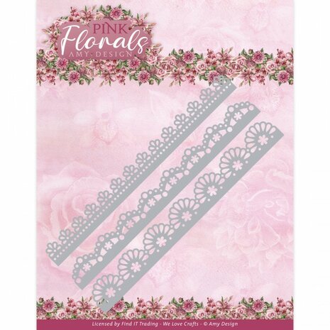 Dies - Amy Design - Pink Florals - Floral Border