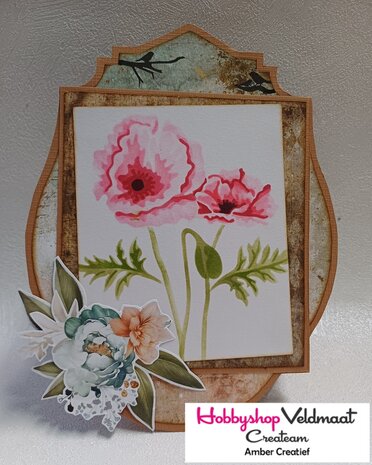 CraftEmotions clearstamps 6x7cm - Hart met vogels en takken