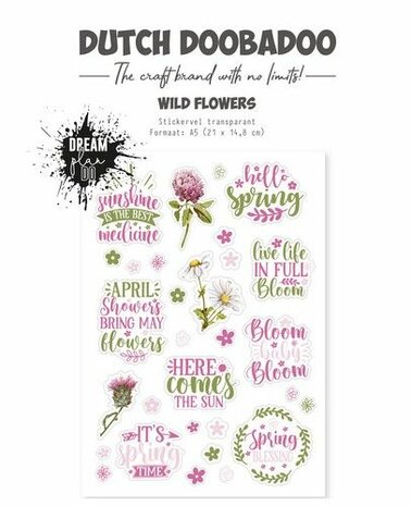 Dutch Doobadoo Dutch Sticker Wild Flower A5 Transparant 491.201.001