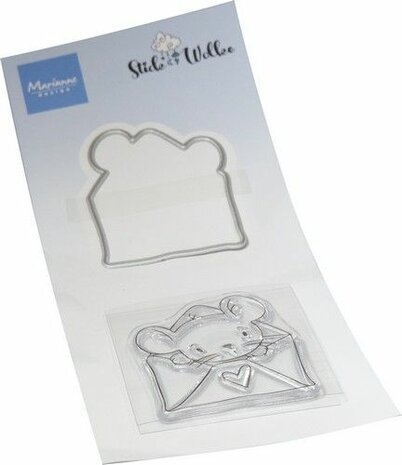 Marianne Design Clear Stamps &amp; dies Hello Mouse CS1152 43x53mm - 45x55mm