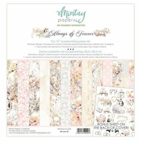 Mintay 30,5x30,5 cm Paper Set - Always &amp; Forever MT-ALF-07