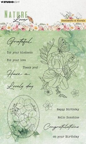 Studio Light Clear Stamps Background stamps Nature Lover nr.594 SL-NL-STAMP594 99x139x3mm