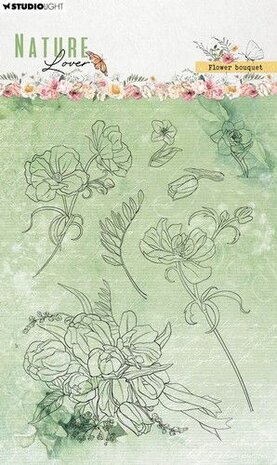 Studio Light Clear Stamps Flower bouquet Nature Lover nr.592 SL-NL-STAMP592 99x139x3mm 