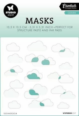 Studio Light Mask Stencil Clouds Essentials nr.262 SL-ES-MASK262 135x135x1mm