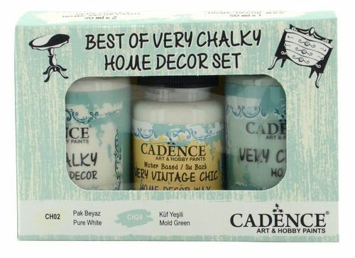 Cadence Very Chalky Home Decor set Puur wit - Mold - groen 90+90+50 ml 