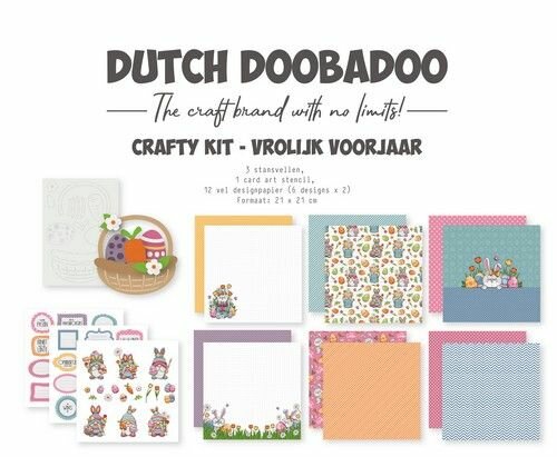 Dutch Doobadoo Crafty Kit Vrolijk voorjaar 21x21cm (NL) 473.005.060