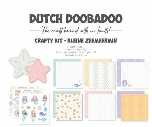 Dutch Doobadoo Craftykit Kleine zeemeermin 21x21 473.005.065