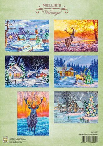 Nellie&lsquo;s Choice Decoupage knipvel Kerst scene NEVI095 A4