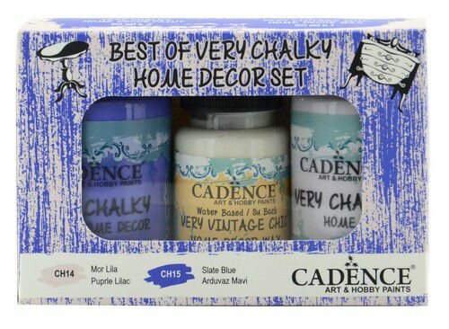 Cadence Very Chalky Home Decor set Paars lila - Leisteenblauw 90+90+50 ml 