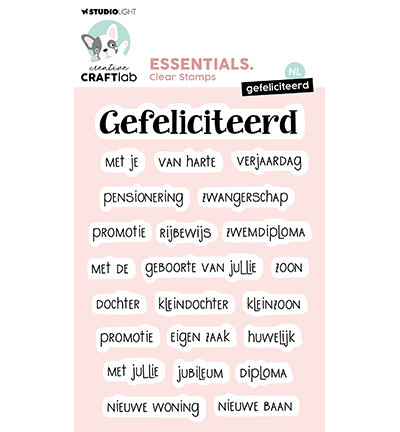 Studio Light Clear Stamp Gefeliciteerd Essentials nr.756 CCL-ES-STAMP756