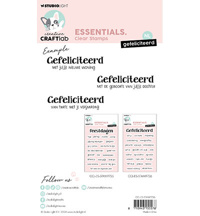 Studio Light Clear Stamp Gefeliciteerd Essentials nr.756 CCL-ES-STAMP756