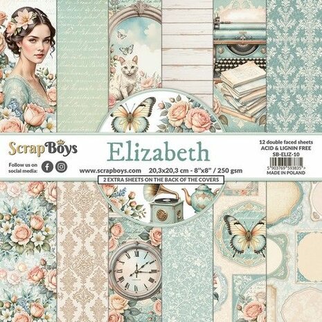 ScrapBoys Elizabeth paperpad 12 vl+cut out elements-DZ SB-ELIZ-10