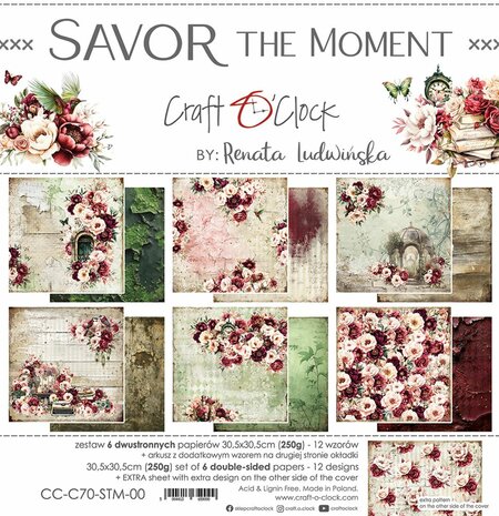 Craft OClock set of papers 30x30 cm Savor the Moment CC-C70-STM-00