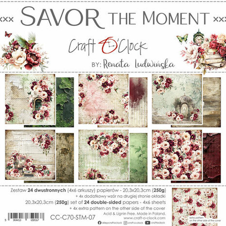 Craft O Clock Paper Pack 20x20 cm Savor the Moment CC-C70-STM-07