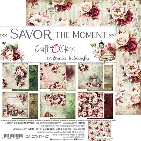 Craft O Clock Paper Pack 20x20 cm Savor the Moment CC-C70-STM-07