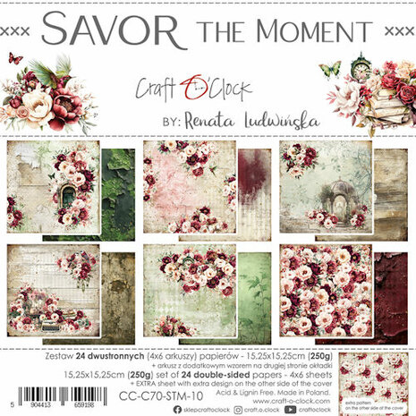 Craft O Clock Set of Papers 15x15 cm Savor the Moment CC-C70-STM-10