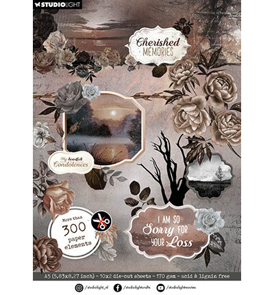 Studio Light Die-cut Paper pad Paper elements Cherished Memories nr.264 SL-CM-DCPP264