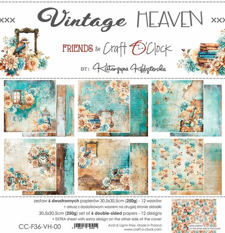 Craft OClock set of papers 30x30 cm Vintage Heaven CC-F36-VH-00