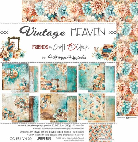 Craft OClock set of papers 30x30 cm Vintage Heaven CC-F36-VH-00