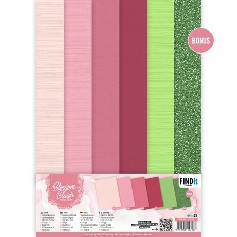 Linen Cardstock Pack - Precious Marieke - Blossom Blush - A4 PM-A4-10033