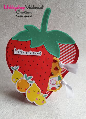 CraftEmotions linnenkarton kersen rood 30,0 x 30,0 cm