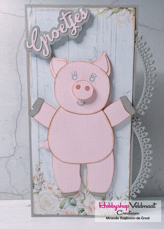 CraftEmotions linnenkarton babyroze 30,0x30,0cm / LC-18