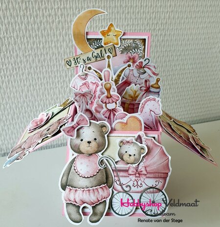 CraftEmotions linnenkarton babyroze 30,0 x 30,0cm