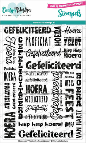 CarlijnDesign Clear stamp Vakjes Gefeliciteerd CDST-0120