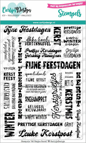 CarlijnDesign Clear stamp A6 vakjes Kerst&nbsp;CDST-0129