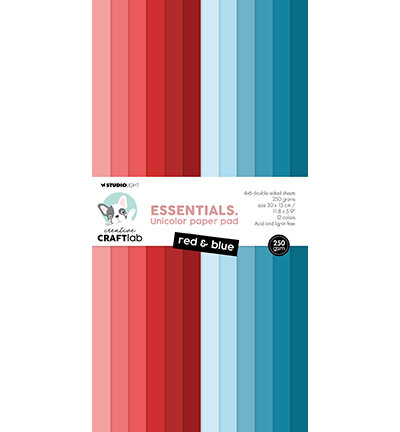 Studio Light Paper Pad Red &amp; Blue Essentials nr.262 CCL-ES-UPP262