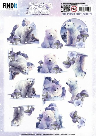 3D Push Out - Berries Beauties - Mystic Winter - Mystic Polar Bears