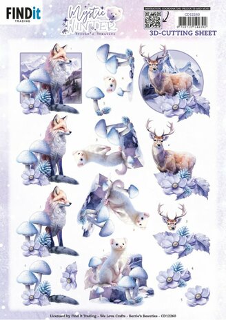 3D Cutting Sheets - Berries Beauties - Mystic Winter - Mystic Hunters CD12260