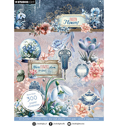 Studio Llight Die-cut paper pad Paper elements Frozen Flowers nr.266 SL-FF-DCPP266