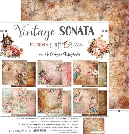 Craft OClock Paper Collection Set 30,5x30,5cm Vintage Sonata