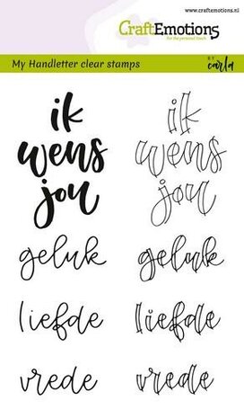 CraftEmotions clearstamps A6 - handletter - ik wens jou geluk..(NL) Carla Kamphuis