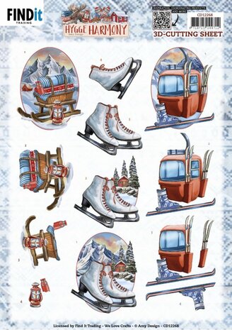 3D Cutting Sheets - Amy Design - Hygge Harmony - Winter Sports&nbsp;CD12268