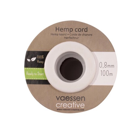 Vaessen Creative &bull; Henneptouw Zwart 0,8mmx100m