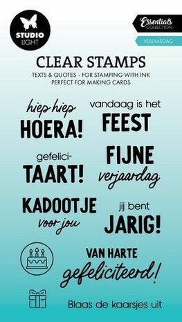 Studio Light Clear stamp Verjaardag Essentials nr.639 SL-ES-STAMP639 74x105x3mm