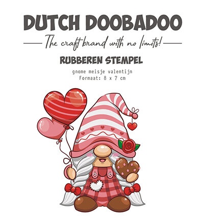 Dutch Doobadoo Rubber stamp Gnome Girl Love 497.004.029