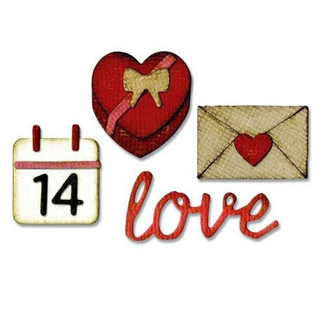 Sizzix Thinlits Dies w/ Embossing Folder - Love Tim Holtz 662710&nbsp;